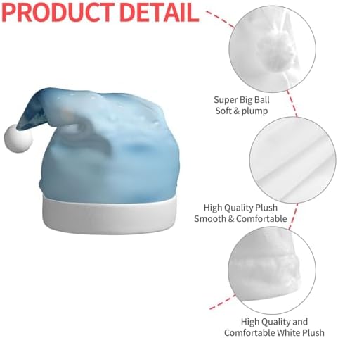 Blue Christmas Snowflake Print Santa Hat Plush
