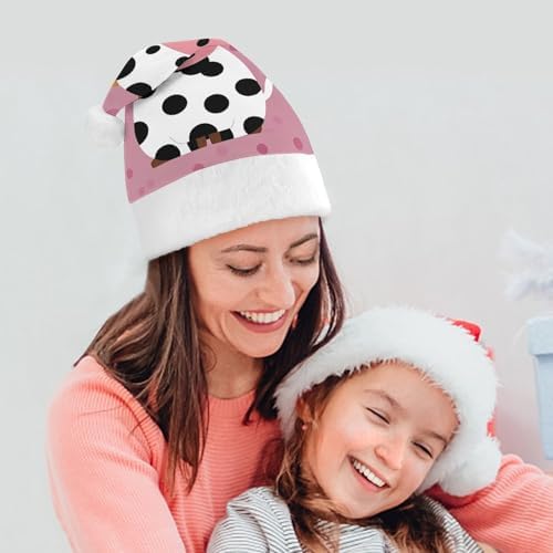 Cute Cow Polka Dot Santa Hat Christmas Headwear