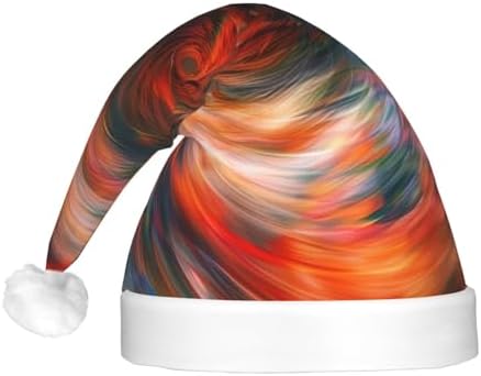 QINZHENG Stripe Vortex Print LED Santa Hat for Christmas Halloween Party