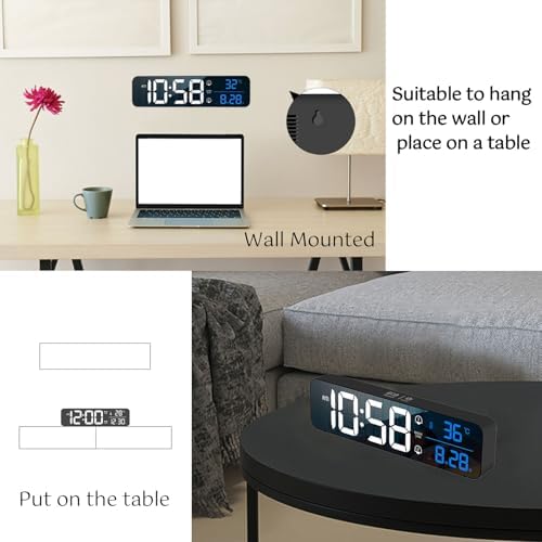 LED Alarm Clock with Voice Control and Dual Alarm