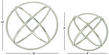 Deco 79 Modern Geometric Wall Sculptures Set of 2 Silver