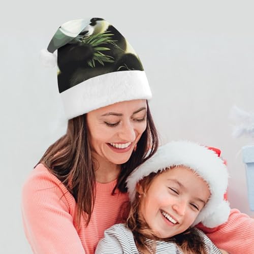Santa Hat Panda Christmas Hat for Adults