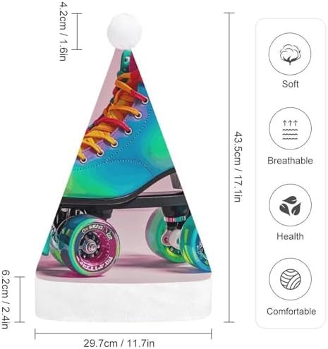 Colorful Santa Hat Roller Skates Christmas Party Headwear