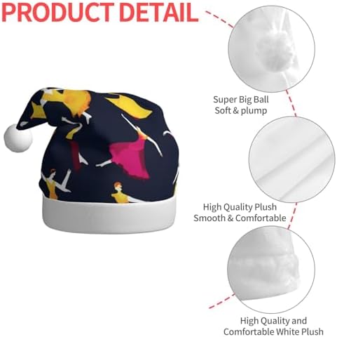 QINZHENG Ballroom Dance Santa Hat Christmas Decoration for Women