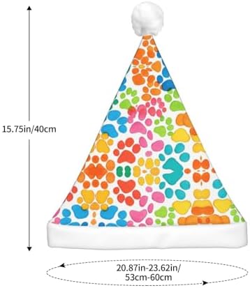 Bear Paw Print Christmas Santa Hat Plush Light Up Funny Adult Hat