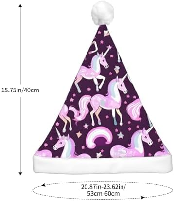 Unicorns Red Print LED Christmas Hat For Adults