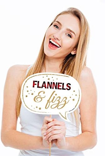 Funny Flannel Fling Before The Ring Photo Booth Props Kit - 10 Piece