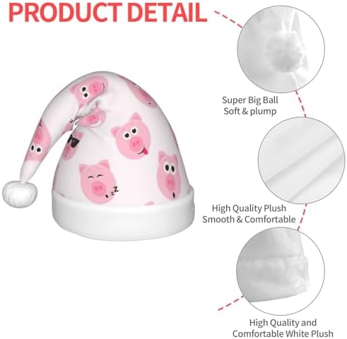 Funny Pink Pig Face Christmas Santa Hat Small Size