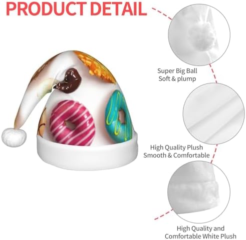 Different Flavors Doughnuts Christmas Santa Hat Small Size