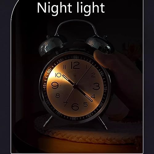 GRFIT 4 Inch Loud Dual Bell Alarm Clock with Backlight