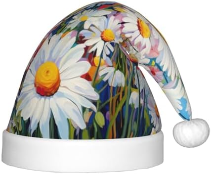 Summer Floral Daisies Christmas Santa Hat Small Plush