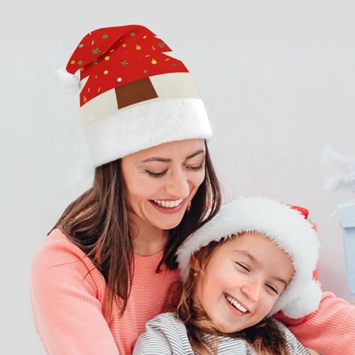 Red Christmas Tree Santa Hat for Adults