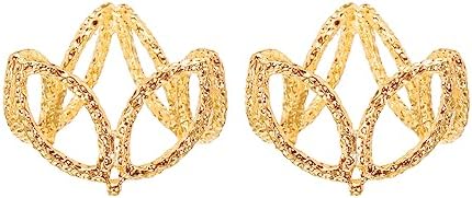 MECCANIXITY Gold Tone Crystal Ball Display Holder Pack of 2