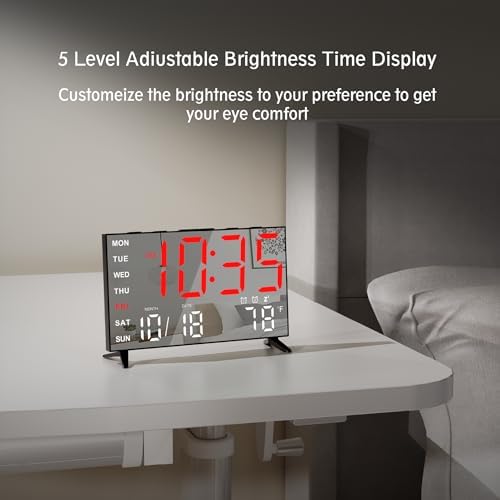 Haimiage Mirror Digital Alarm Clock with Dual Alarms and Temperature Display