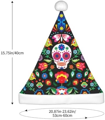 QinZheng Personalized Santa Hat with Skull and Flowers Print