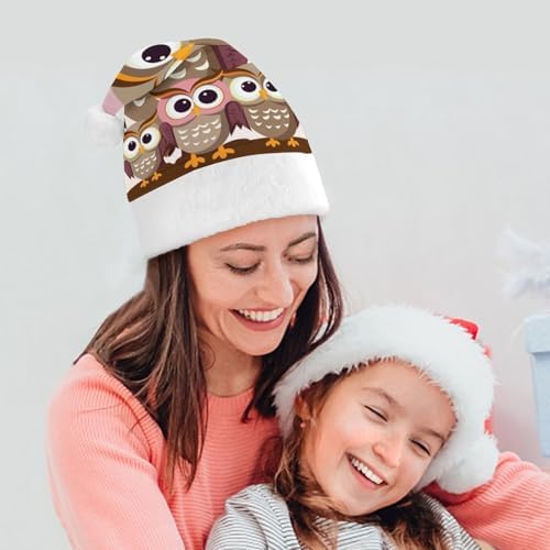 Santa Hat Owls Christmas Party Headwear for Adults