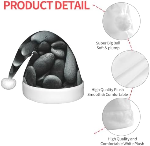 Many Black Pebbles Print Christmas Santa Hat Small Size