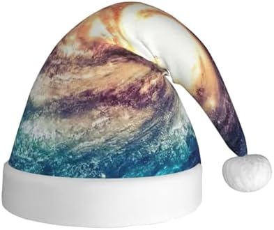 QINZHENG Galaxy Print Santa Hat for Women