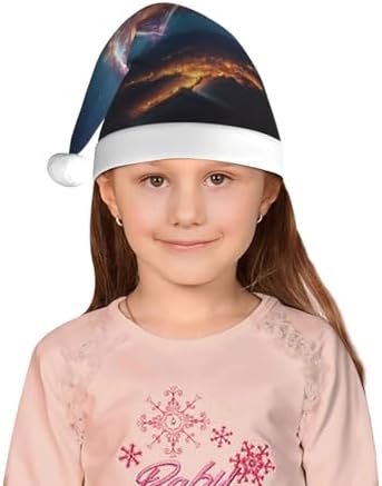 Shooting Star Heart Print Christmas Santa Hat Small Size