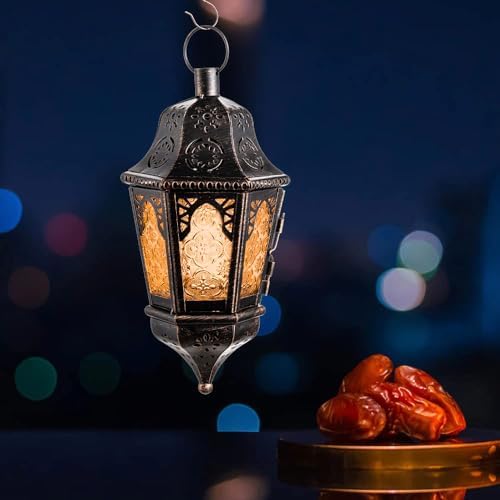 NEEDOMO Vintage Metal Candle Lantern with Chain