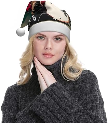 QINZHENG Personalized Santa Hat with Jazz Drum Print
