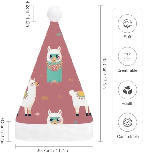Santa Hat Cute Llama Pattern Christmas Headwear