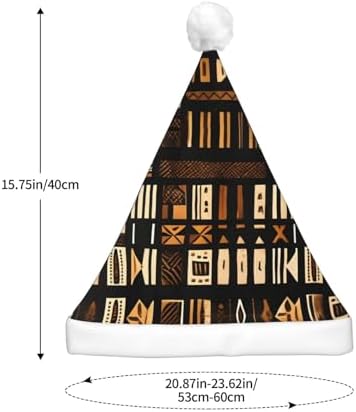 QINZHENG LED Christmas Santa Hat with Tribal Print
