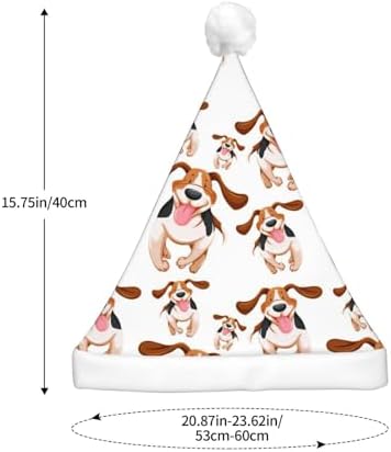 Cartoon Pug Print Light Up Santa Hat For Adults