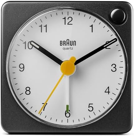 Braun Classic Travel Analogue Alarm Clock with Snooze and Light