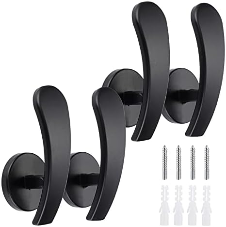 Sumnacon 4Pcs Aluminum Curtain Holdbacks - Black