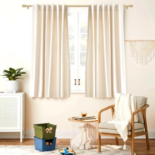 Vikarler 58 Inch Gold Curtain Rod 2 Pack Adjustable