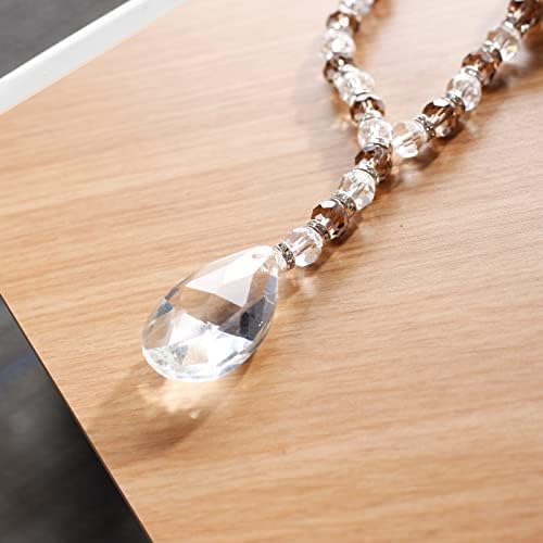 SUQ I OME Magnetic Crystal Beaded Curtain Tieback Gray