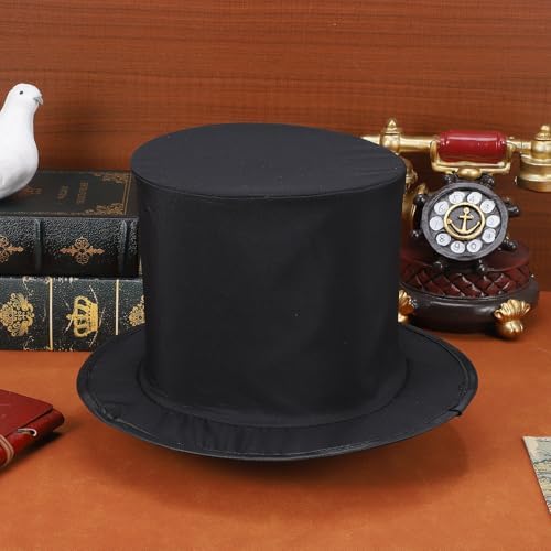 CLISPEED Black Collapsible Top Hat for Men