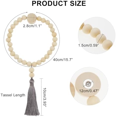 Magnetic Tassel Curtain Tiebacks - Set of 4 Grey