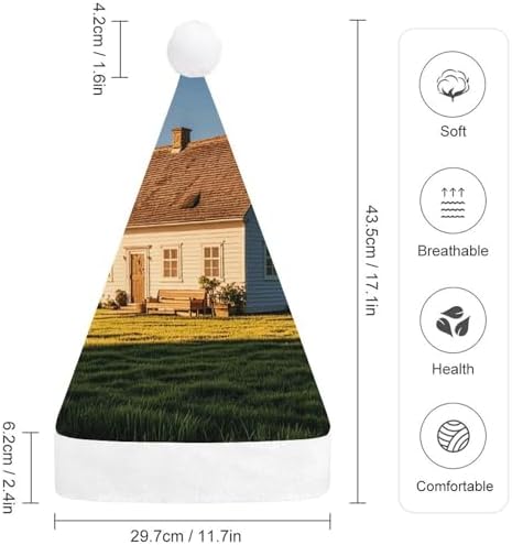 Santa Hat Country Style Farmhouse Christmas Hat for Adults