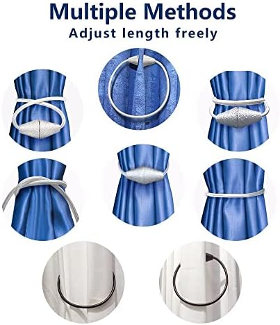 2 Pack Strong Magnetic Curtain Holdbacks with Decorative Weave