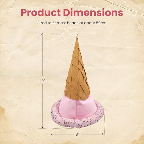 Adult Funny Food Hat Ice Cream Cone Festival Party Costume Accessory