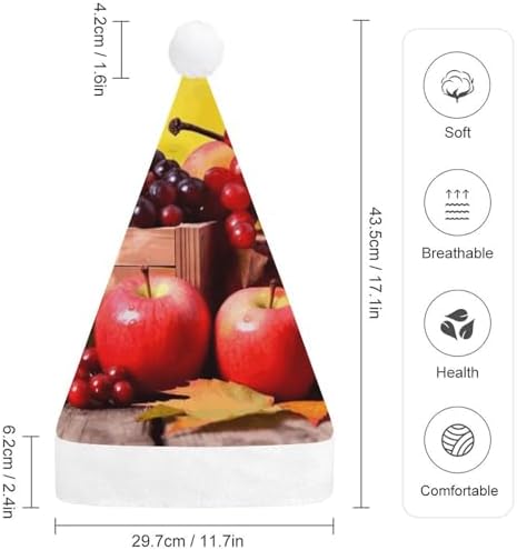 Santa Hat Christmas Party Headwear with Fall Leaves and Fruits