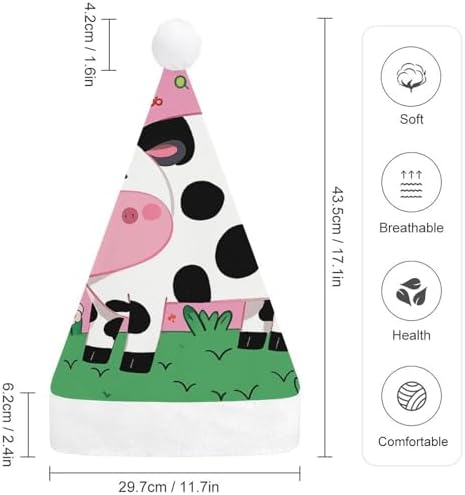 Santa Hat Cartoon Milk Cow Christmas Party Headwear