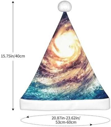 QINZHENG Galaxy Print Santa Hat for Women