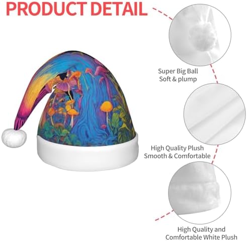 Mushroom Print Christmas Santa Hat Small Size