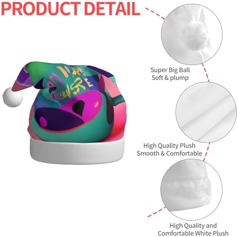 QINZHENG 90s Cup Design Santa Hat for Women