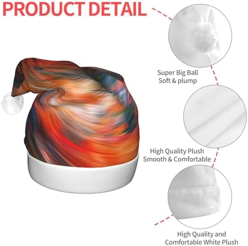 QINZHENG Stripe Vortex Print LED Santa Hat for Christmas Halloween Party