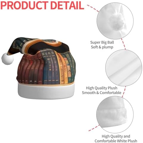 QINZHENG Personalized Santa Hat Velvet Plush Christmas Gift for Women Adults