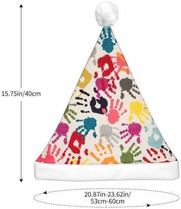 Hand Print Christmas Santa Hat Plush Light Up for Adult