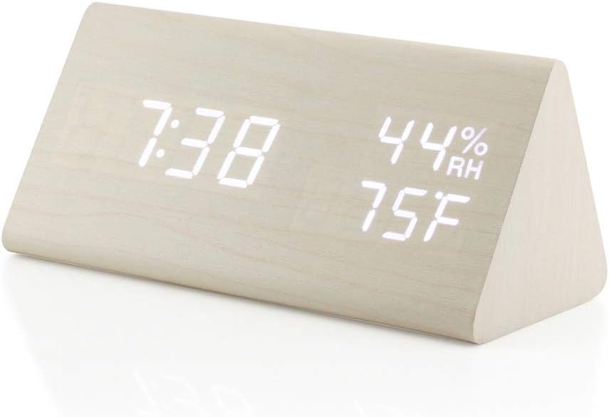 OCT17 Wooden Alarm Clock with Smart LED Display