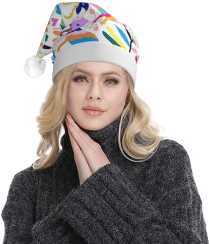 QINZHENG LED Christmas Santa Hat with Animal Print