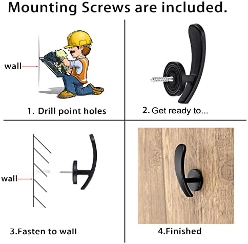 Sumnacon 4Pcs Aluminum Curtain Holdbacks - Black