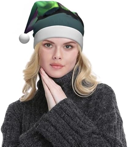 Personalized Santa Hat with Northern Lights Painting Print for Women