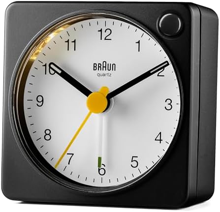 Braun Classic Travel Analogue Alarm Clock with Snooze and Light